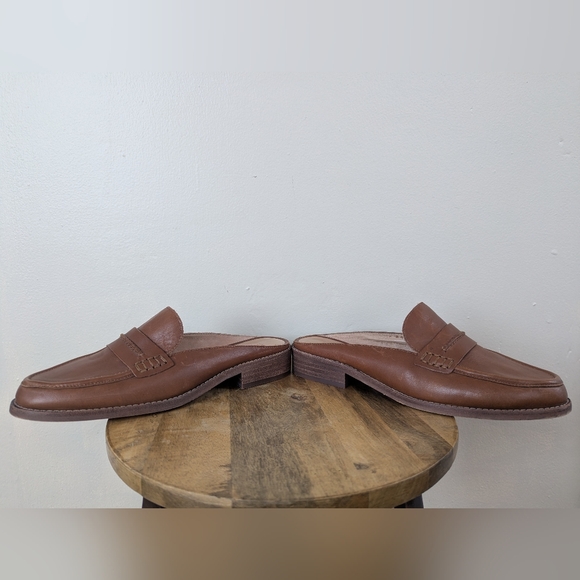 Madewell Elinor Loafer Mule, Leather, Cognac Brown/English Saddle (SIZE 9.5) - Picture 5 of 10